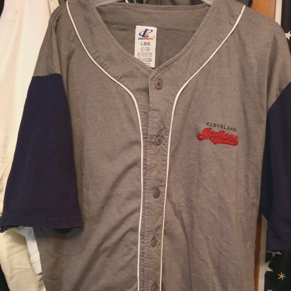 Mens Logo Athletic Cleveland Indians button up